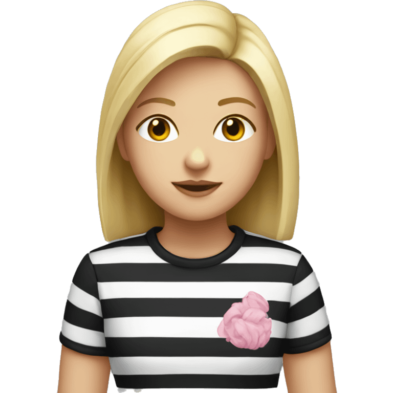 girl with black and white stripe t-shirt emoji