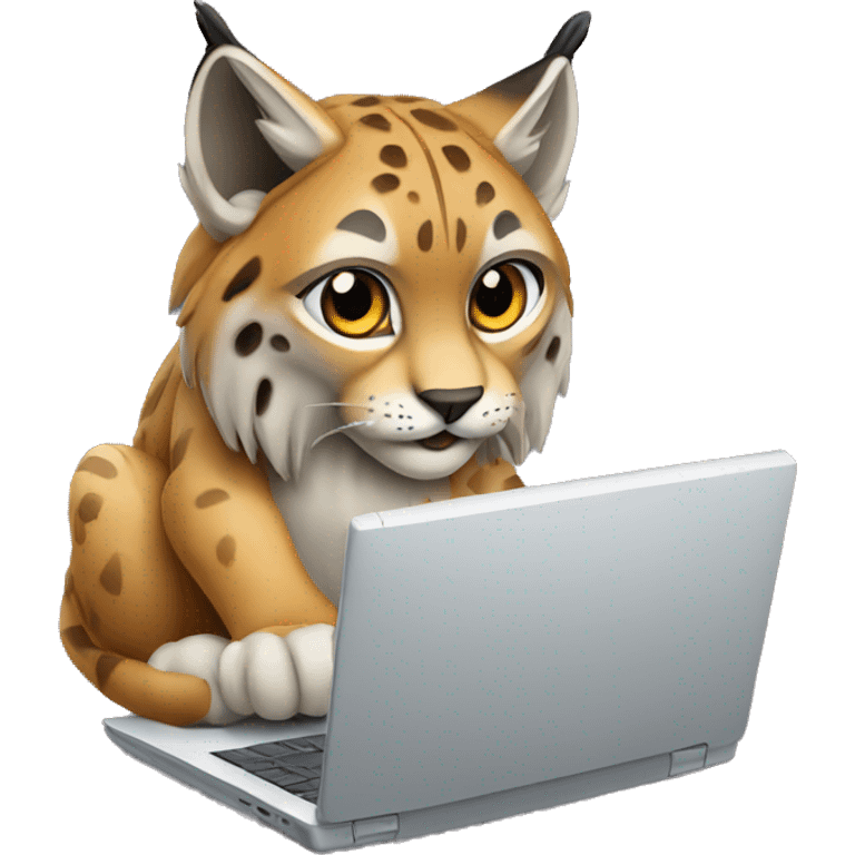 A lynx with a laptop emoji