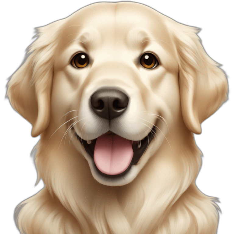 Golden Retriever white happy emoji