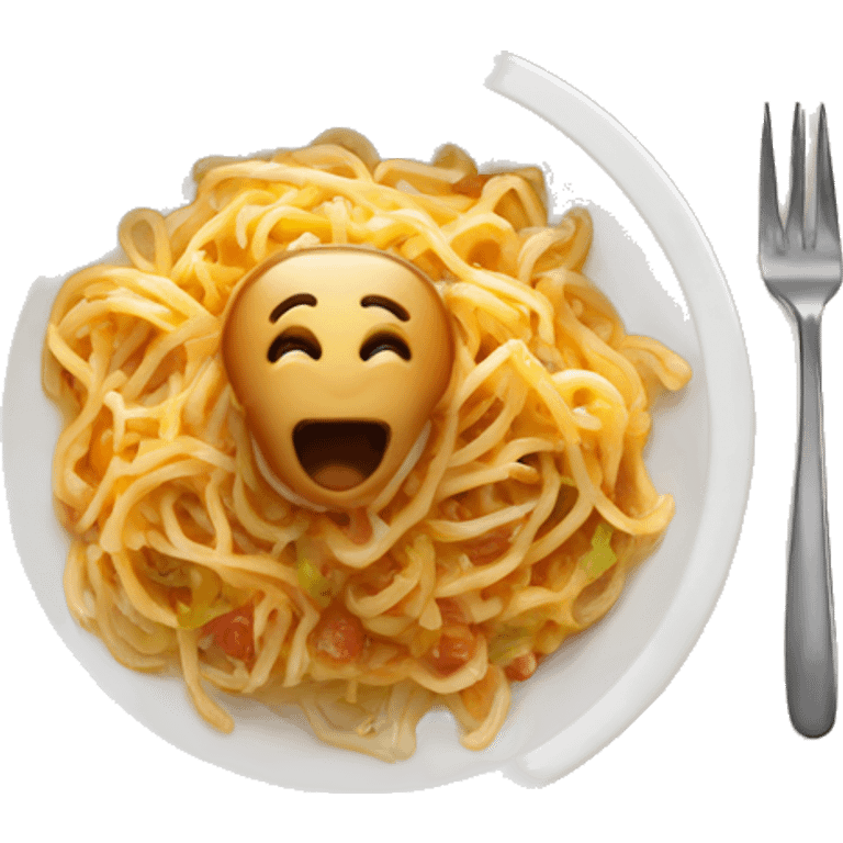 Poutine qui mange des spaghettis  emoji