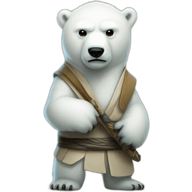 A polar bear jedi emoji