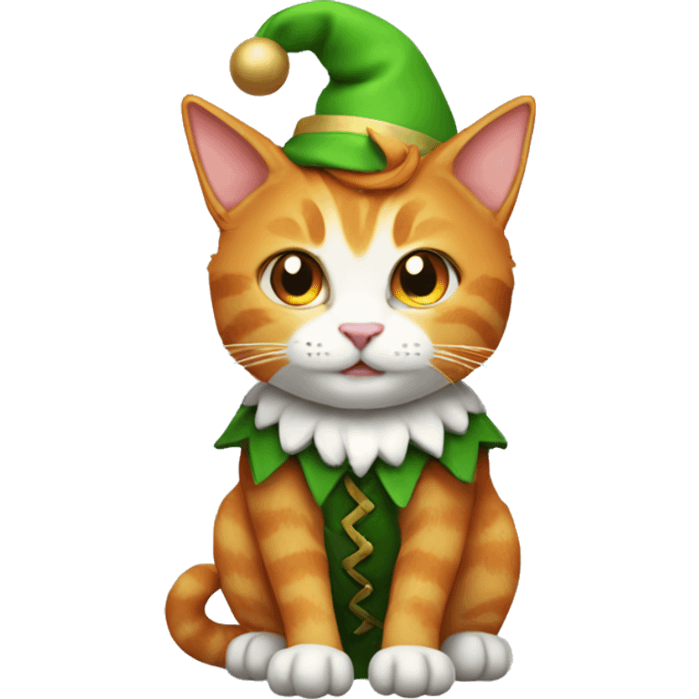 ginger cat in an elf costume  emoji