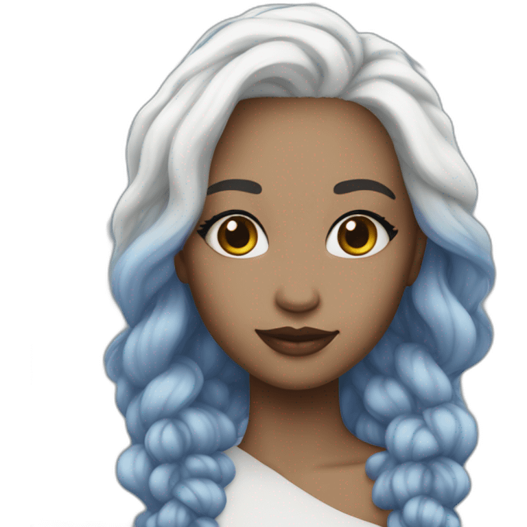 Vanessa Carlysle blue skin and white hair color emoji