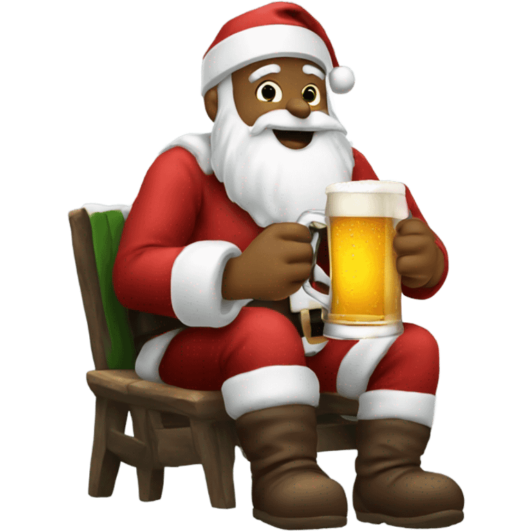 Santa drinking beer emoji