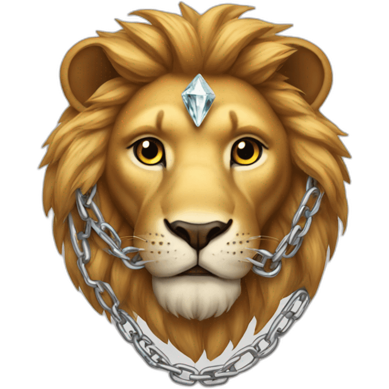 Lion with a chain diamond emoji