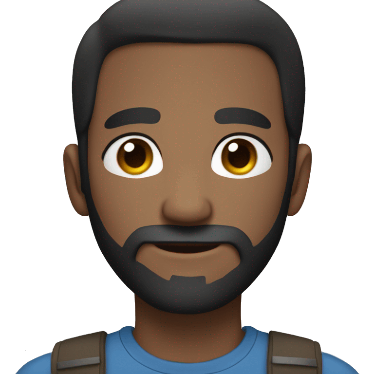 Short black hair male with blue eyes and beard emoji