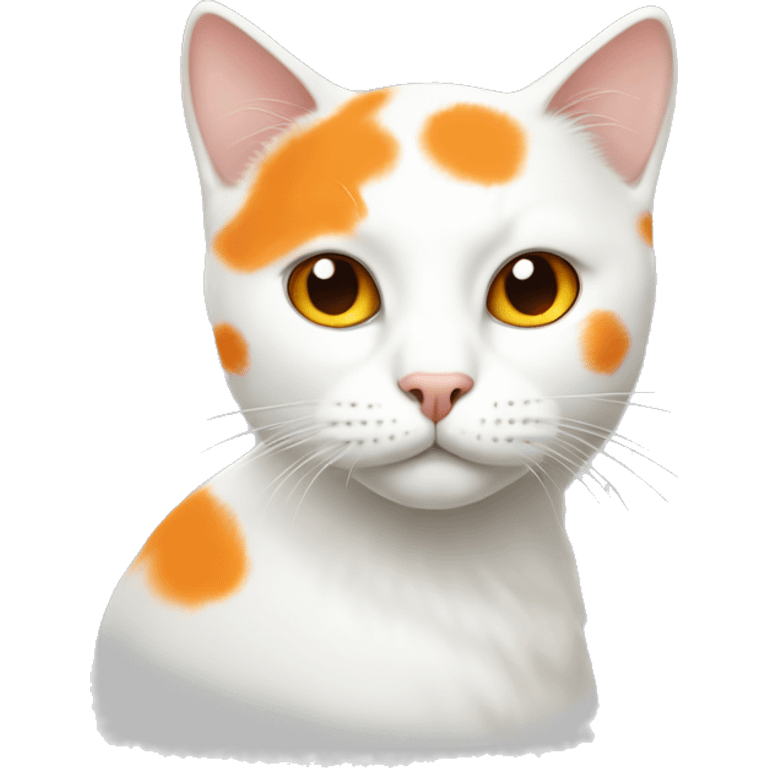 A white cat with some orange spots emoji