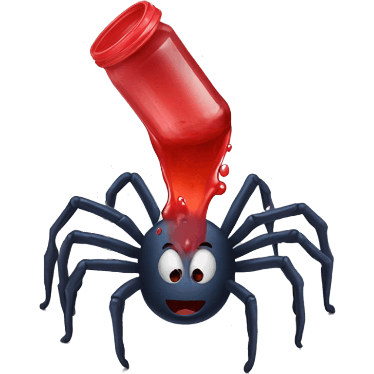 Spider sucking red water emoji