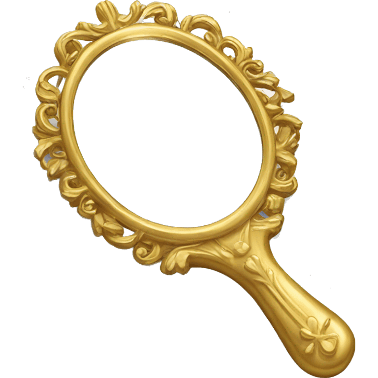 Beautiful gold hand mirror emoji