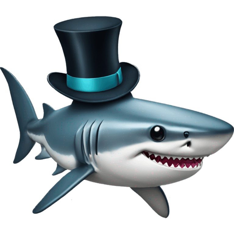 Shark with a top hat emoji