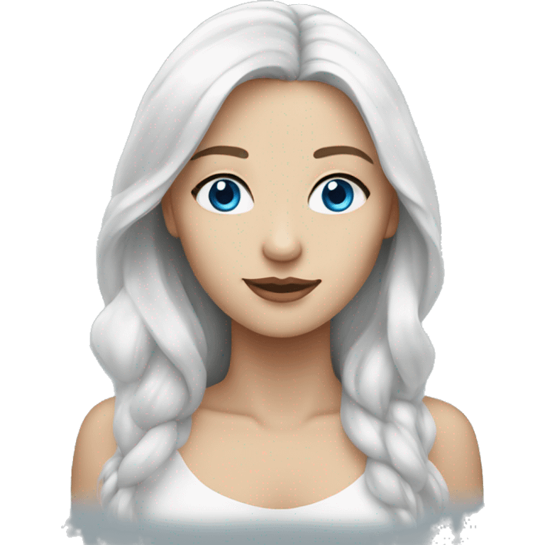 blue eyes -white hair-woman,white skin emoji