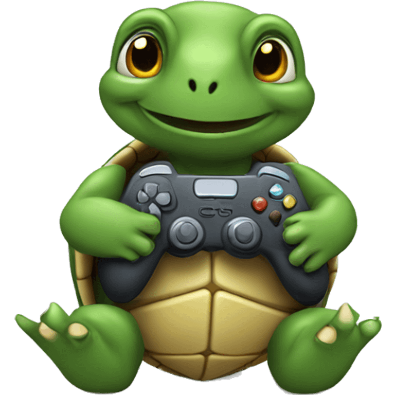 Turtle playing video games emoji