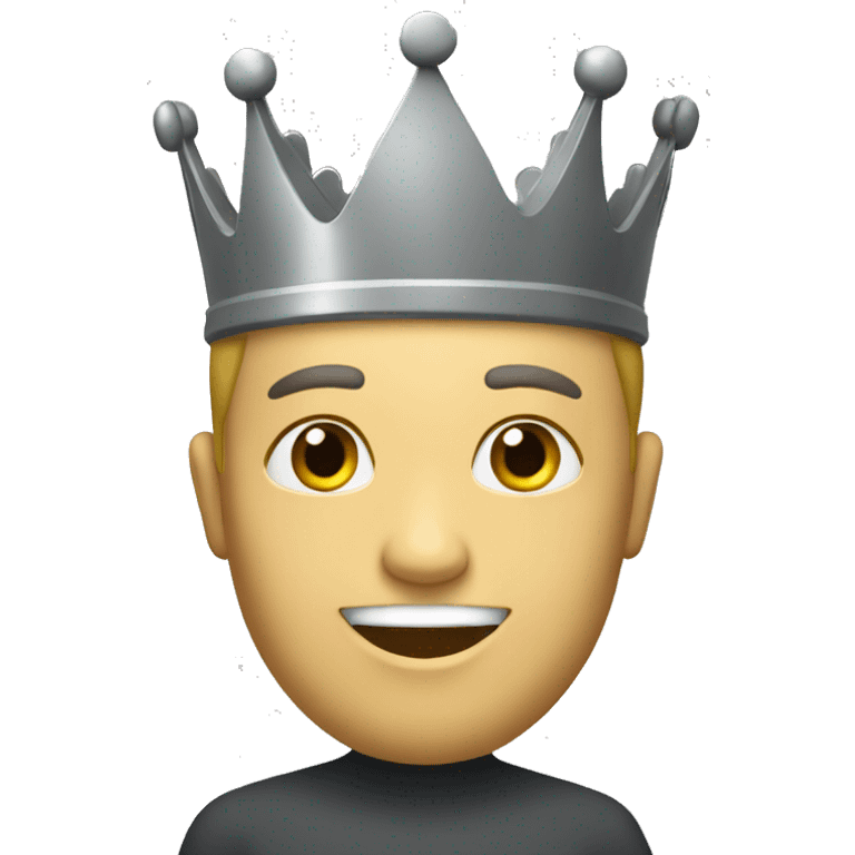 "white crown with dark gray square background" emoji