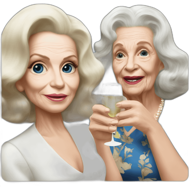 Lana del Rey & Very old grand ma drinking champagne emoji