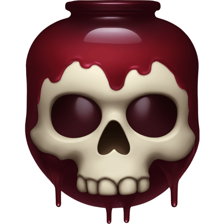 Potion jar in the shape of a skull with dark red liquid inside emoji