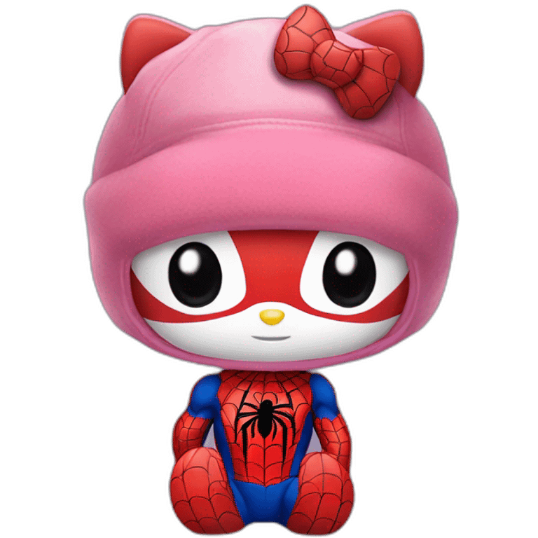 Hello kitty with juste a spider man cap and no mouth (very cute) emoji