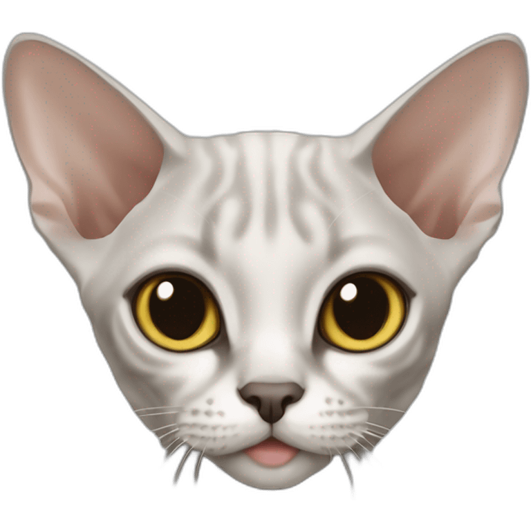 Devon Rex cat grey emoji