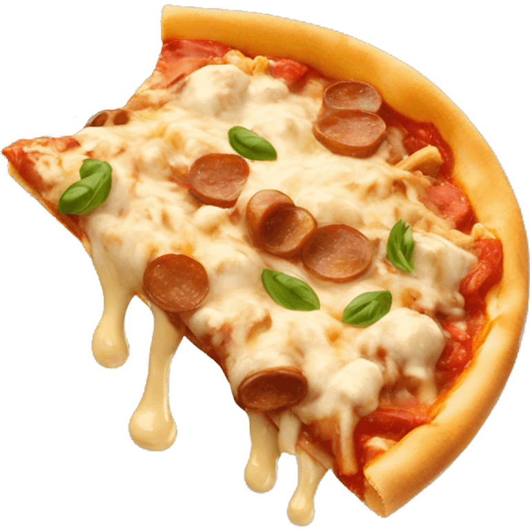 Poutine qui mange une pizza  emoji