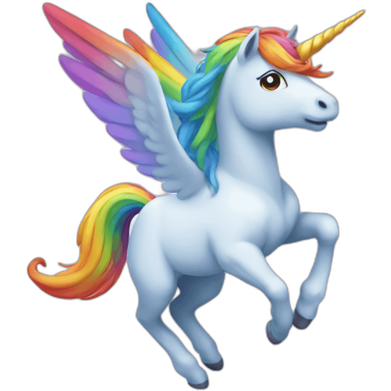 Flying-rainbow-unicorn emoji