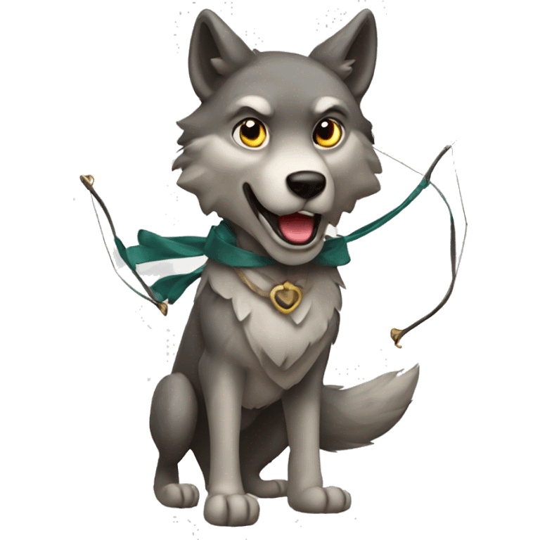 Wolf with a bow emoji