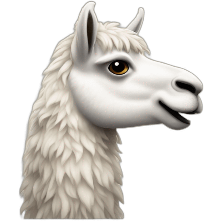 llama con un teléfono  emoji