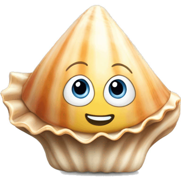 A seashell with a nametag where it stands meep emoji