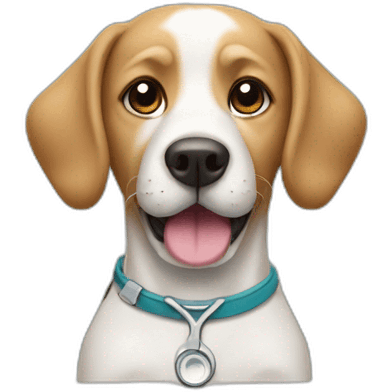 dog at veterinary exam table emoji