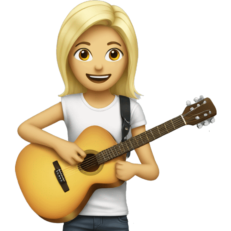 Blond with a guitar emoji