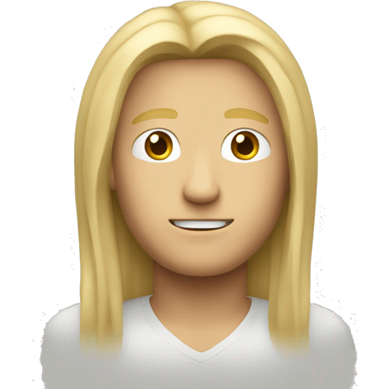 Long blonde hair man with block symbol over it  emoji