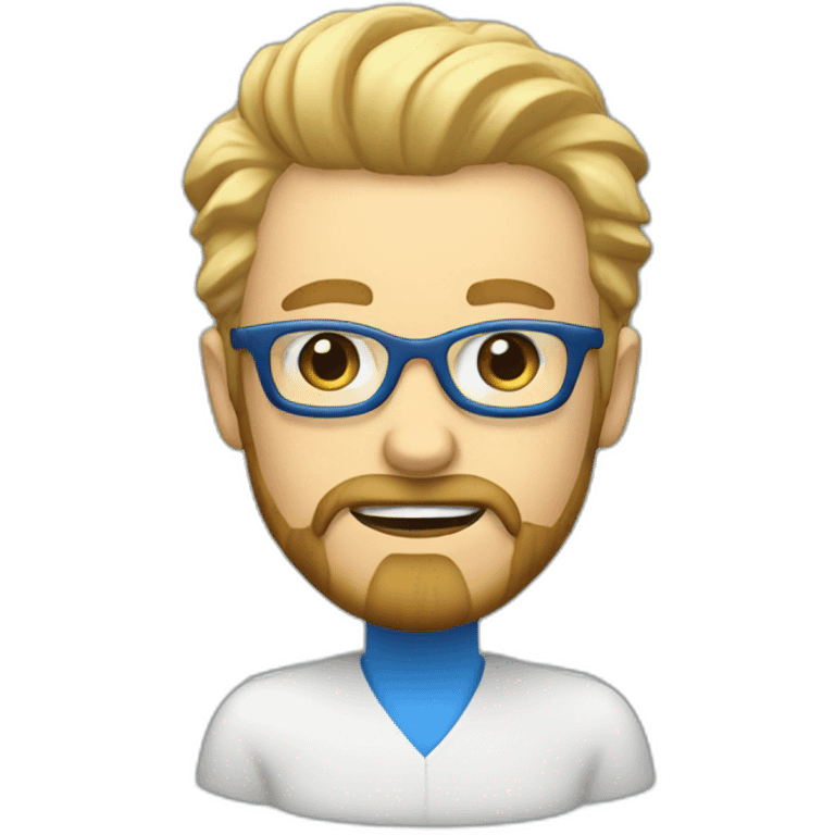 Blond man blue eye glasses beard eat hazelnut emoji