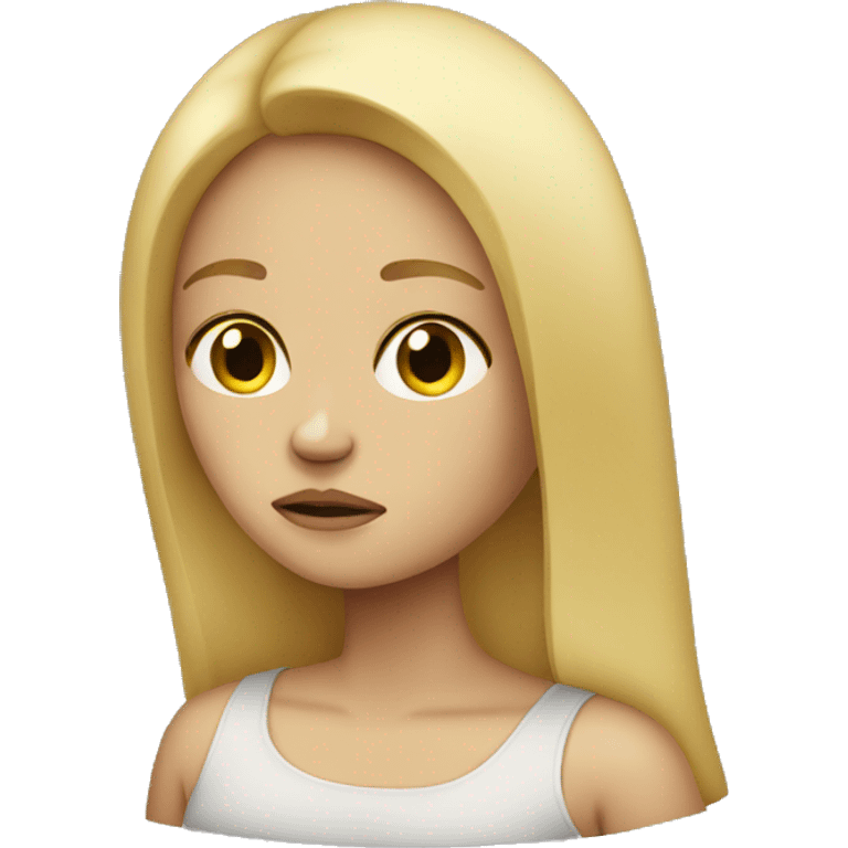 Sad blonde girl  emoji