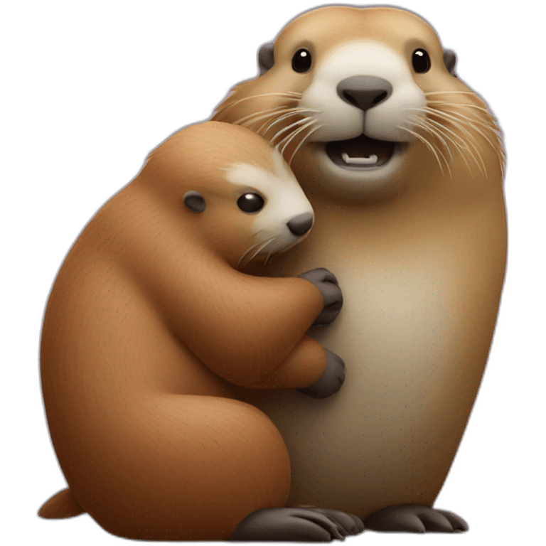 marmot hugging walrus emoji