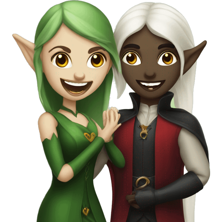 Elf with vampire woman emoji