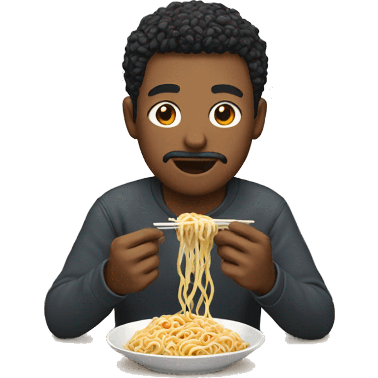 A man eating ramen emoji