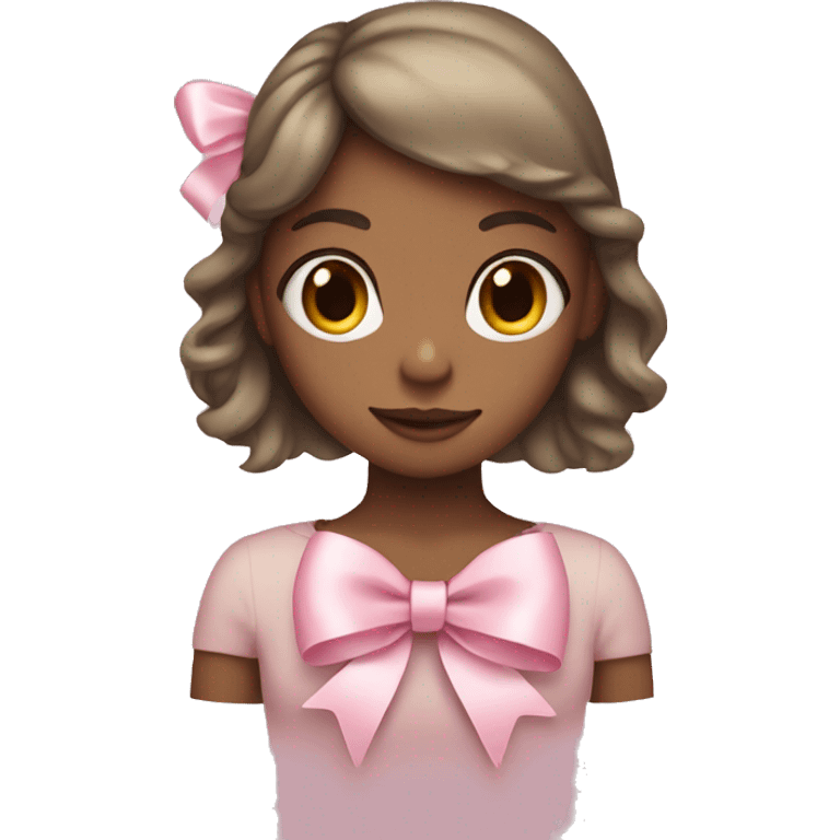 Girl with a light pink heart wrapped in a ribbon and bow  emoji