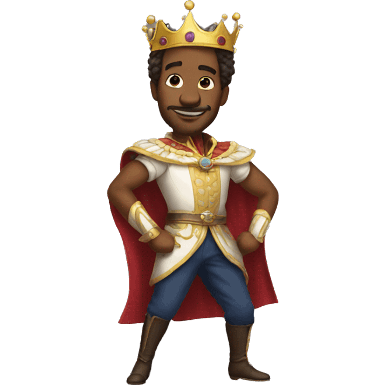 the king in his best clothes dances emoji