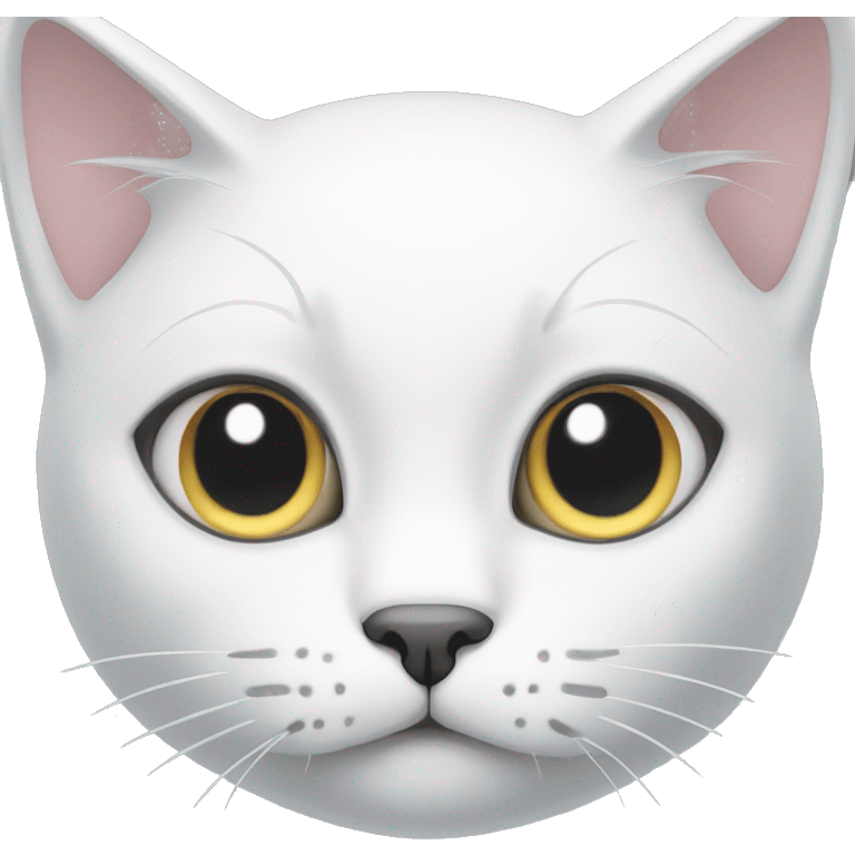 White cat with grey Line  emoji