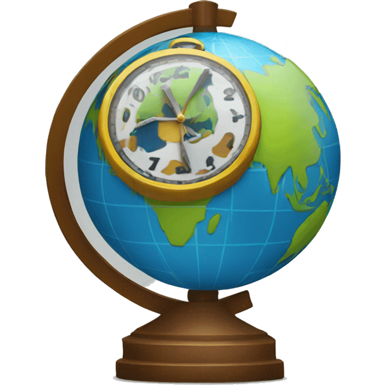 Globe with watch emoji