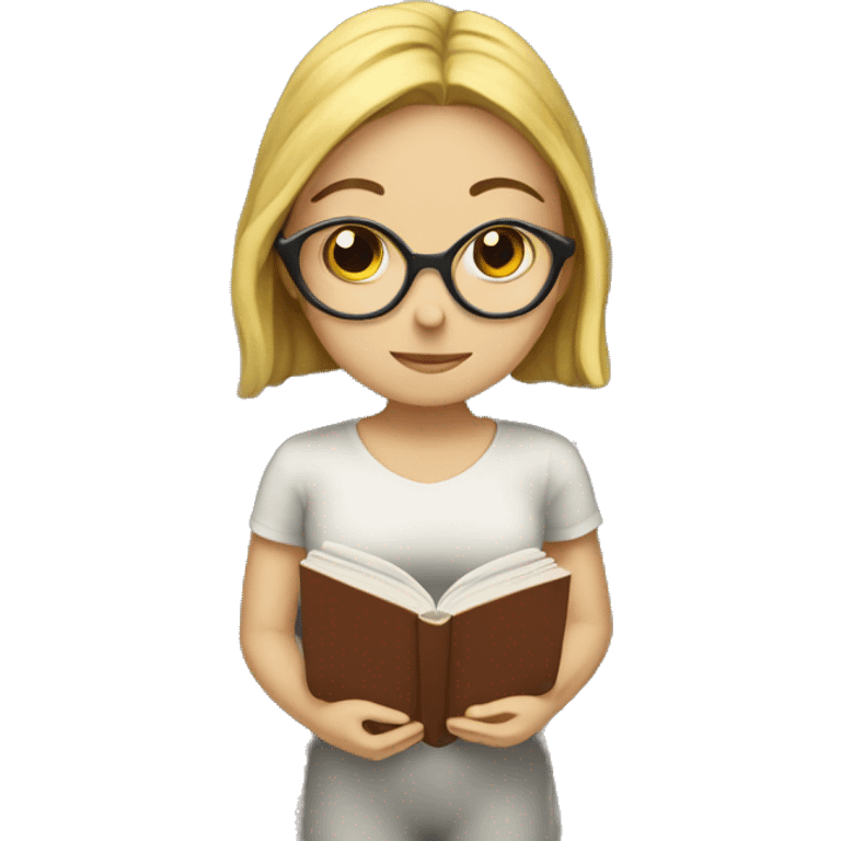 Brain girl and book emoji