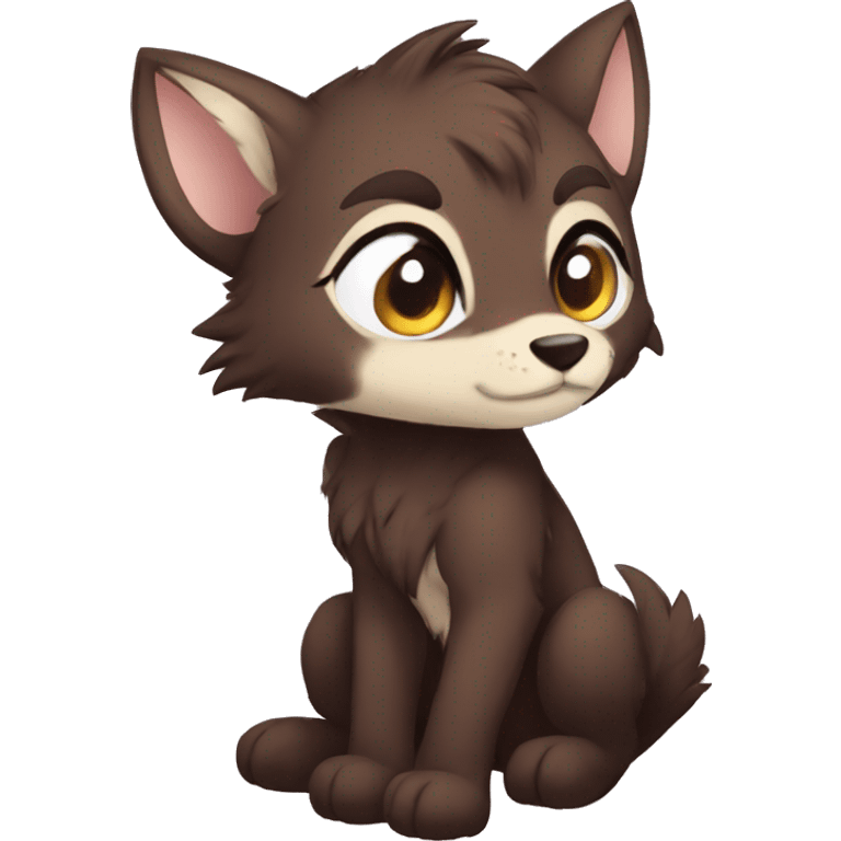 Anthro Shy Cute Cool Edgy Chibi Dark Brown Furry Animal Anthro Sona emoji