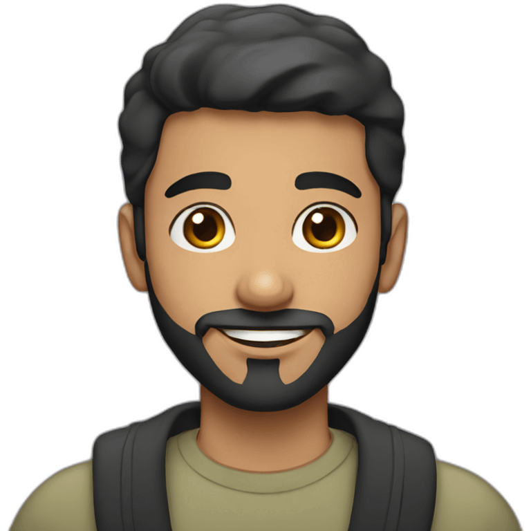 young muslim man with a black beard emoji