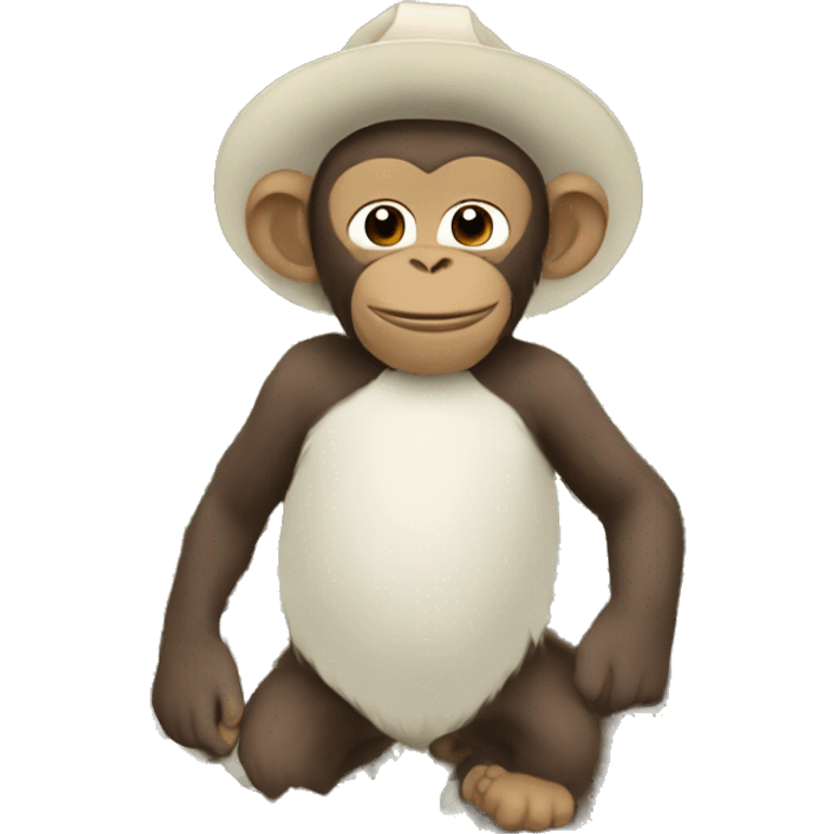 Monkey farming cotton emoji