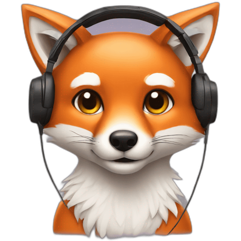 fox with headphones love emoji