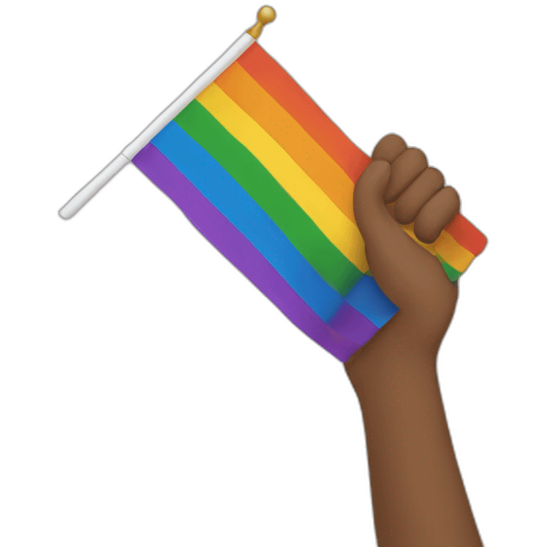 Pride flag in hand emoji