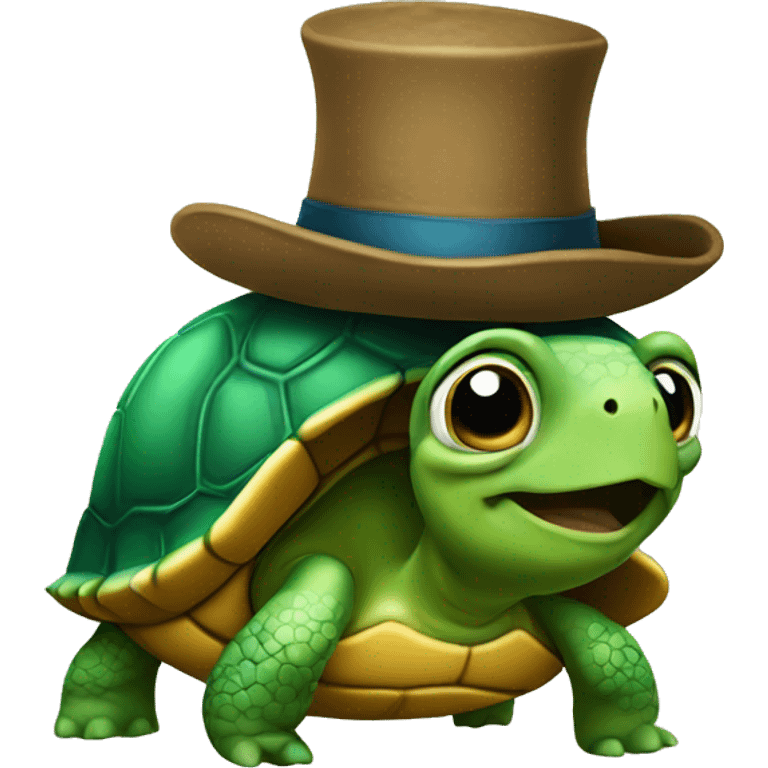 Turtle with hat emoji