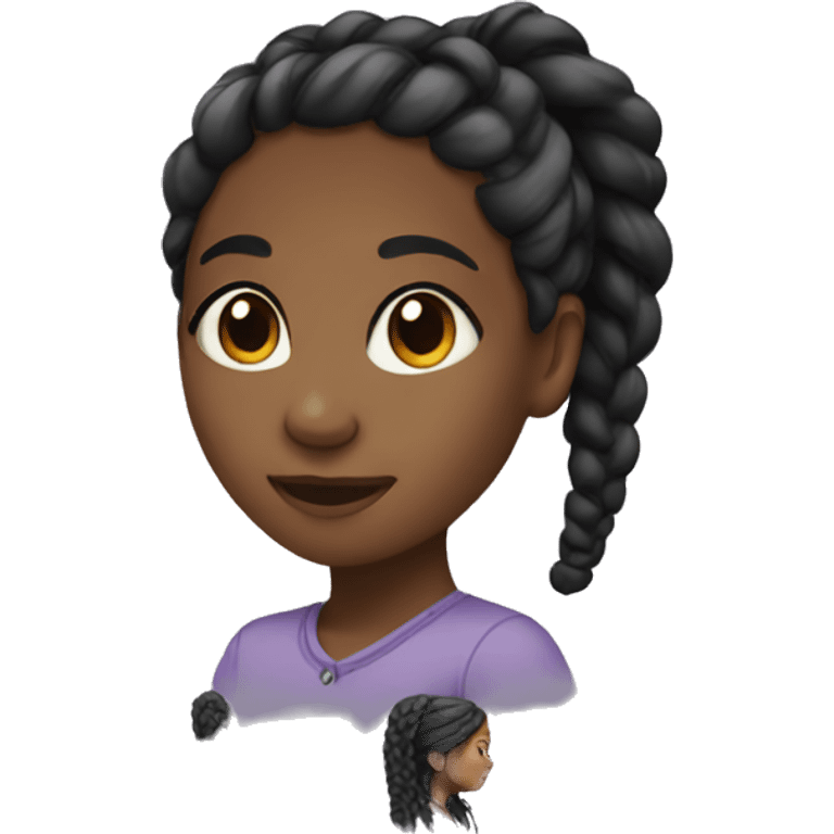 a black girl with braids emoji