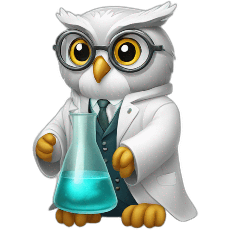 Scientist-Owl-with-cylinder emoji