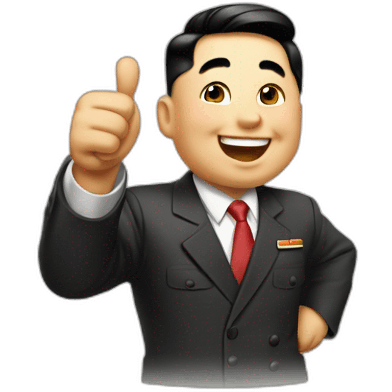 Happy Kim jung un thumb up emoji