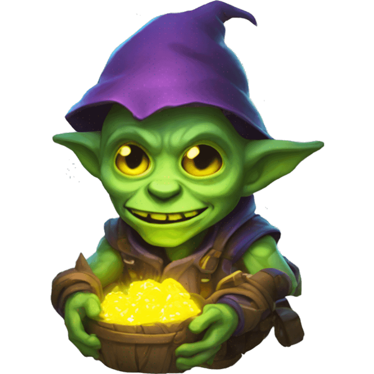 loot goblin with glowing neon emoji