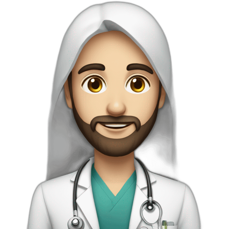 Beauty Jewishgirl with ophthalmology Doctor tall Arabic boy with beard emoji